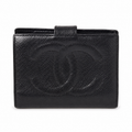 Chanel Vintage Black Caviar Leather Oversized CC Bifold Wallet