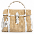 Fendi Selleria Mini Linda – Raffia & White Grained Leather