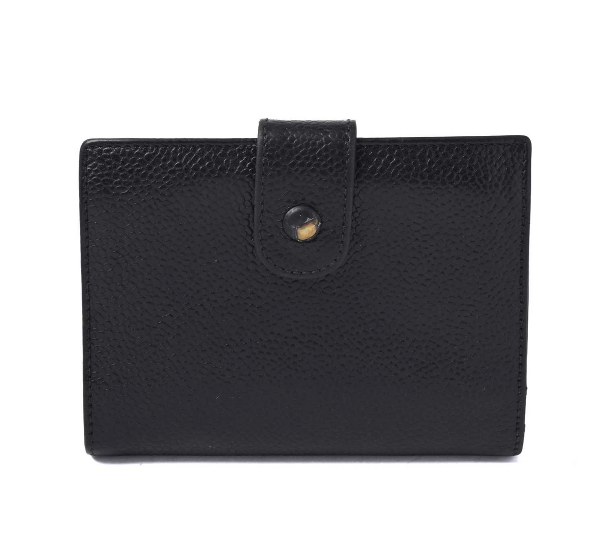 Chanel Vintage Black Caviar Leather Oversized CC Bifold Wallet